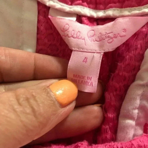 Lilly Pulitzer Bright Pink Waffle Texture Adie Shorts Fuchsia Pink 100% Cotton - Picture 4 of 10